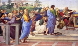 Disputation of The Holy Sacrament (la Disputa) [detail 12] by Raphael